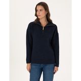 Pierre Cardin Kadın Lacivert Comfort Fit Fermuarlı Dik Yaka Kazak 50316329-VR033 - S