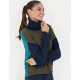 Pierre Cardin Kadın Lacivert Crop Top Balıkçı Yaka Kazak 50277148-VR033 - XL