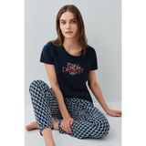 Pierre Cardin Kadın Lacivert Pijama Takımı - 2XL