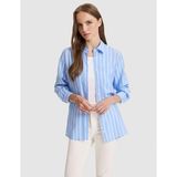 Pierre Cardin Kadın Mavı Comfort Fit Uzun Kollu Gömlek 50324450-VR249 - 36 - Mavi