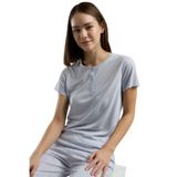 Pierre Cardin Kadın Mavi Kapri Pijama Takımı, Kısa Kol, L Beden