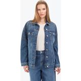 Pierre Cardin Kadın Mavi Oversize Jean Ceket 50320367-VR036 - Dropsuz