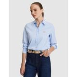 Pierre Cardin Kadın Mavı Regular Fit Uzun Kollu Gömlek 50321222-VR249 - Mavi - 36