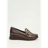 Pierre Cardin Kadın Metalik Bronz Tokalı Dolgu Taban Loafer Ayakkabı PC-56177
