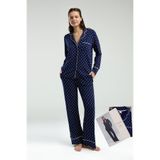 Pierre Cardin Kadın Modal Pijama Takımı,%50 Pamuk%50 Modal, Lacivert, XL