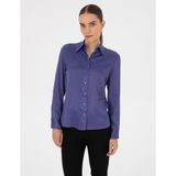 Pierre Cardin Kadın Mor Regular Fit Uzun Kollu Gömlek 50318229-VR038 - 34