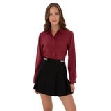 Pierre Cardin Kadın Mürdüm Gömlek Desenli 50318195-VR074