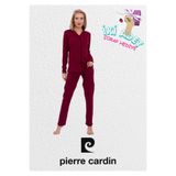 Pierre Cardin Kadın Pamuklu Modal Uzun Kollu Pijama Takımı, Bordo, L