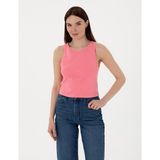 Pierre Cardin Kadın Pembe Ex. Slim Fit Crop Tişört 50305750-VR041