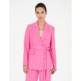 Pierre Cardin Kadın Pembe Keten Karışımlı Regular Fit Ceket 50282080-VR041 - 38 - Dropsuz