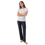 Pierre Cardin Kadın Pijama Takımı, Beyaz, Kısa Kollu, 4XL Beden