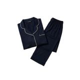 Pierre Cardin Kadın Pijama Takımı, Gömlek Yaka Düğmeli, Modal Pamuklu, Lacivert, S