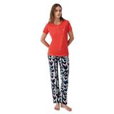 Pierre Cardin Kadın Pijama Takımı, Kırmızı, 3XL Beden
