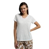Pierre Cardin Kadın Pijama Takımı, Krem, V Yaka, Kısa Kollu, M Beden