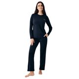 Pierre Cardin Kadın Pijama Takımı, Lacivert, S Beden, Uzun Kol,%50 Pamuk%50 Modal