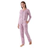 Pierre Cardin Kadın Pijama Takımı, Mor, S Beden,%50 Pamuk%50 Modal, Uzun Kollu