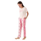 Pierre Cardin Kadın Pijama Takımı, Pembe, Çiçek Desenli, L Beden