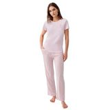Pierre Cardin Kadın Pijama Takımı, Pembe, Kısa Kollu, 4XL Beden