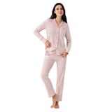 Pierre Cardin Kadın Pijama Takımı, Pembe, Uzun Kol, Açık Paça, Çift Cepli, M Beden