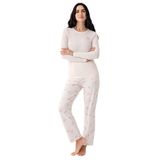 Pierre Cardin Kadın Pijama Takımı, Pembe, Uzun Kol, Açık Paça, M Beden