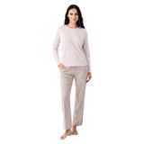 Pierre Cardin Kadın Pijama Takımı, Pembe, XL Beden, Uzun Kol, Açık Paça, Çift Cepli