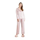 Pierre Cardin Kadın Pijama Takımı, Pudra, Saten Biyeli, M Beden
