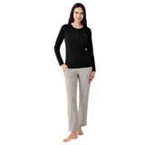 Pierre Cardin Kadın Pijama Takımı, Siyah, Uzun Kol, Açık Paça, 4XL Beden