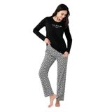 Pierre Cardin Kadın Pijama Takımı, Siyah, Uzun Kol, Açık Paça, L Beden