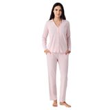 Pierre Cardin Kadın Pijama Takımı, Turuncu, L Beden, Uzun Kol,%50 Pamuk%50 Modal