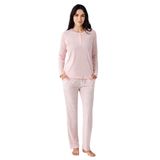 Pierre Cardin Kadın Pijama Takımı, Uzun Kol, Açık Paça,%50 Pamuk%50 Modal, Siyah, M Beden