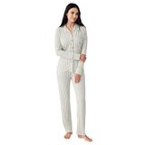 Pierre Cardin Kadın Pijama Takımı, Yeşil, Çizgili, Uzun Kol, Regular Kalıp, M Beden