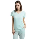 Pierre Cardin Kadın Pijama Takımı, Yeşil, V Yaka, Kısa Kollu, 4XL Beden