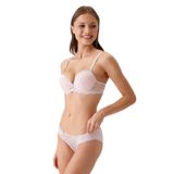 Pierre Cardin Kadın Pudra 4561 Milan Push Up Dolgulu Dantelli Çeyiz Sütyen Ve Külot Iç Çamaşır Takımı