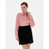 Pierre Cardin Kadın Pudra Comfort Fit Saten Uzun Kollu Gömlek 50313588-VR042 - 36