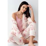 Pierre Cardin Kadın Sabahlıklı İp Askılı Pijama Takımı, Gülkurusu, S Beden
