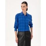 Pierre Cardin Kadın Saks Gömlek Desenli 50292247-VR045