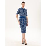 Pierre Cardin Kadın Saks Kalem Fit Triko Etek 50290548-VR045