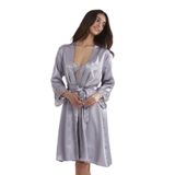 Pierre Cardin Kadın Saten Dantelli Gecelik & Sabahlık Takım, Royal, L Beden