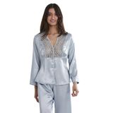 Pierre Cardin Kadın Saten Gecelik, Dantelli, Balenli, Çıkarılabilir Askılı, Mist, XL