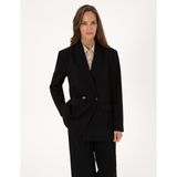 Pierre Cardin Kadın Siyah Comfort Fit Kruvaze Ceket 50319433-VR046 - Dropsuz - 40