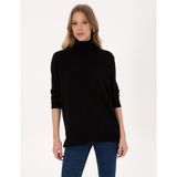 Pierre Cardin Kadın Siyah Comfort Fit Tam Balıkçı Yaka Basic Kazak 50316385-VR046 - XL