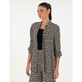Pierre Cardin Kadın Siyah Comfort Fit Uzun Kollu Gömlek 50295587-VR046 - 36