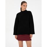 Pierre Cardin Kadın Siyah Comfort Fit Yarım Balıkçı Kazak 50310958-VR046 - XL