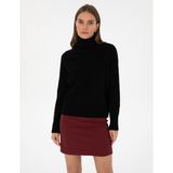 Pierre Cardin Kadın Siyah Comfort Fit Yün Balıkçı Yaka Kazak 50310938-VR046 - XL