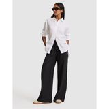 Pierre Cardin Kadın Siyah Loose Fit Keten Pantolon 50321294-VR046 - 42 - Dropsuz