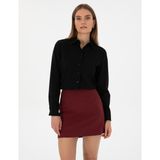 Pierre Cardin Kadın Siyah Modal Karışımlı Regular Fit Uzun Kollu Gömlek 50318195-VR046 - 40