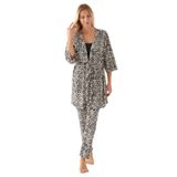 Pierre Cardin Kadın Siyah Pijama Takımı, Kruvaze Yaka, Kısa Kol, Viskon Elastan, M Beden