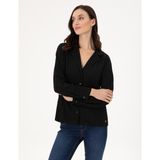Pierre Cardin Kadın Siyah Regular Fit Uzun Kollu Gömlek 50296179-VR046 - 34