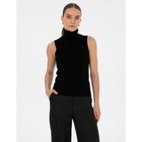 Pierre Cardin Kadın Siyah Slim Fit Balıkçı Yaka Kazak 50316336-VR046