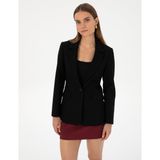 Pierre Cardin Kadın Siyah Slim Fit Ceket 50310125-VR046 - Dropsuz - 40
